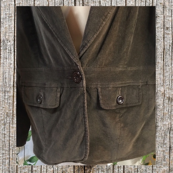 70’s brown corduroy blazer/jacket Single button up - Picture 5 of 12